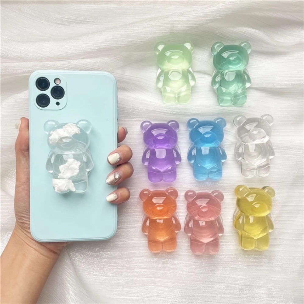 Cute Resin Gummy Bear Ring Grip Phone Socket Holder (Choose your color)